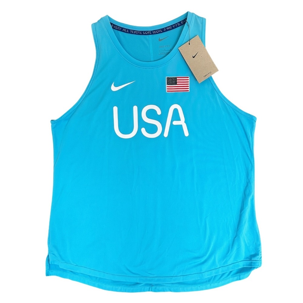 Nike Dri-FIT USA Tank Top Womens Large Blue NWT Team Olympics Shirt FJ3428